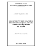 Luận văn Thạc sĩ Kinh tế: Giải pháp hoàn thiện hoạt động trách nhiệm xã hội của Công ty cổ phần Vàng bạc đá quý Phú Nhuận