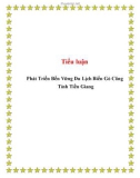 Tiểu luận: Phát Triển Bền Vững Du Lịch Biển Gò Công Tỉnh Tiền Giang