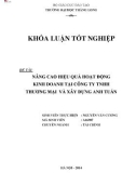 Khóa luận tốt nghiệp: Nâng cao hiệu quả hoạt động kinh doanh tại Công ty TNHH Thương mại và Xây dựng Anh Tuấn