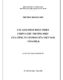 Luận văn Thạc sĩ Kinh tế: Các giải pháp hoàn thiện chiến lược thương hiệu của Công ty cổ phần Sữa Việt Nam - Vinamilk