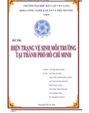 Luận văn: Hiện trạng vệ sinh môi trường tại thành phố Hồ Chí Minh