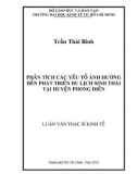 Luận văn Thạc sĩ Kinh tế: Phân tích các yếu tố ảnh hưởng đến phát triển du lịch sinh thái tại huyện Phong Điền, thành phố Cần Thơ