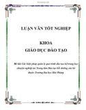 Luận văn: Các biện pháp quản lý quá trình đào tạo hệ trung học chuyên nghiệp tại Trung tâm Đào tạo bồi dưỡng cán bộ thuộc Trường Đại học Hải Phòng