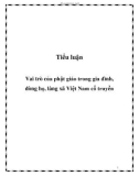 Tiểu luận: Vai trò của phật giáo trong gia đình, dòng họ, làng xã Việt Nam cổ truyền