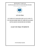 Luận văn Thạc sĩ Kinh tế: Các nhân tố ảnh hưởng đến cơ cấu vốn của các doanh nghiệp niêm yết trên sở giao dịch chứng khoán thành phố Hồ Chí Minh