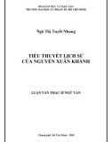 Luận văn Thạc sĩ Ngữ văn: Tiểu thuyết lịch sử của Nguyễn Xuân Khánh