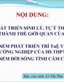 Báo cáo: Đặc điểm tâm sinh lý của học sinh THPT