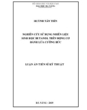 Luận án Tiến sĩ Kỹ thuật: nghiên cứu sử dụng nhiên liệu sinh học butanol trên động cơ đánh lửa cưỡng bức