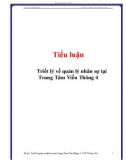 Tiểu luận: Triết lý về quản lý nhân sự tại Trung Tâm Viễn Thông