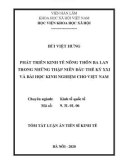 Tóm tắt luận án Tiến sĩ Kinh tế: Phát triển kinh tế nông thôn Ba Lan trong những thập niên đầu thế kỷ XXI và bài học kinh nghiệm cho Việt Nam