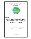 TIỂU LUẬN: CHẨN ĐOÁN VIRUS LỞ MỒM LONG MÓNG BẰNG KỸ THUẬT NUÔI CẤY TẾ BÀO