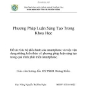 Tiểu luận: Các hệ điều hành của smartphone và việc vận dụng những kiến thức về phương pháp luận sáng tạo trong quá trình phát triển smartphone