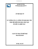 Tóm tắt luận văn Thạc sĩ Triết học: Tư tưởng của V.I. Lênin về giáo dục với việc đổi mới giáo dục và đào tạo ở nước ta hiện nay