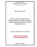 Luận văn Thạc sĩ Quản lý giáo dục: Quản lý giáo dục phòng ngừa xâm hại tình dục cho học sinh ở các trường tiểu học huyện Núi thành tỉnh Quảng Nam