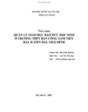 Tiểu luận Quản lý giáo dục đạo đức học sinh ở trường THPT bán công Nam Tiền Hải, H. Tiền Hải Thái Bình