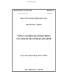 Luận văn Thạc sĩ Quản lý công: Nâng cao hiệu quả hoạt động của Thanh tra tỉnh Quảng Bình