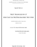 Luận văn Thạc sĩ Giáo dục học: Thực trạng quản lý đào tạo tại trường Đại học Trà Vinh