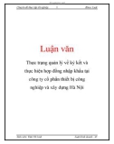 Luận văn: Thực trạng quản lý về ký kết và thực hiện hợp đồng nhập khẩu tại công ty cổ phần thiết bị công nghiệp và xây dựng Hà Nội