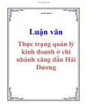 Luận văn: Thực trạng quản lý kinh doanh ở chi nhánh xăng dầu Hải Dương