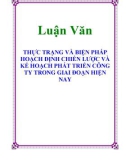 Luận Văn: THỰC TRẠNG VÀ BIỆN PHÁP HOẠCH ĐỊNH CHIẾN LƯỢC VÀ KẾ HOẠCH PHÁT TRIỂN CÔNG TY TRONG GIAI ĐOẠN HIỆN NAY