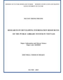 Doctoral thesis summary: Research on developing information resources of the public library system in Vietnam