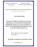 Summary of Chemical doctoral thesis: Study on chemical constituents and biological activities of two species Markhamia stipulata var. canaenses V.S. Dang and Stereospermum binhchaunesis V.S. Dang of Bignoniaceae