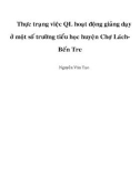 Luận văn: Thực trạng việc QL hoạt động giảng dạy ở một số trường tiểu học huyện Chợ Lách - Bến Tre