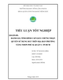 Tiểu luận tốt nghiệp: Đánh giá tình hình cấp giấy chứng nhận quyền sử dụng đất trên địa bàn phường Tăng Nhơn Phú B, quận 9, TP.HCM