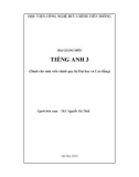 Bài giảng Tiếng Anh 3: Phần 2