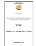 Tóm tắt Luận văn Thạc sĩ Luật kinh tế: Pháp luật về bảo hiểm y tế cho nông dân qua thực tiễn Thừa Thiên Huế