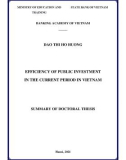 Summary of Doctoral Thesis: Efficiency of public investment in the current period in Vietnam