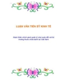 LUẬN VĂN TIẾN SỸ KINH TẾ: Hoàn thiện chính sách quản lý nhà nước đối với thị trường thuốc chữa bệnh tại Việt Nam