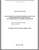 Summary of Doctoral dissertation: Enhancement of competitiveness of Vietnam's textile products in the context of international economic integration