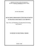 Summary of Doctoral Thesis: Developing professionalism for students in training industrial electronics