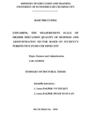 Summary of doctoral thesis: Exploring the measurement scale of higher education quality of business and administration sector based on student's perspective in Ho Chi Minh city