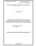 Summary of Geography doctoral dissertation: Analyzing structure and function of landscape for the orientation of rational use of the territory of Ma river basin (the part belong to Thanh Hoa province)