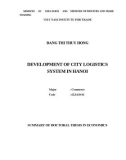 Summary of doctoral thesis in economics: Development of city logistics system in Hanoi