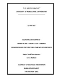 Summary of doctoral dissertation: Economic development in new rural construction towards urbanization in Pho Yen town, Thai Nguyen province