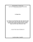 Luận văn Thạc sĩ Kinh tế: Các yếutố ảnh hƣởng đến mức độ hài lòng của bệnh nhânnội trú đối với chất lƣợng khám chữa bệnh tại Bệnh viện đa khoa thị xã Duyên Hải, tỉnh Trà Vinh