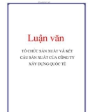 Luận văn: TỔ CHỨC SẢN XUẤT VÀ KẾT CẤU SẢN XUẤT CỦA CÔNG TY XÂY DỰNG QUỐC TẾ