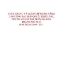 Chuyên đề: Thực trạng và giải pháp nhằm nâng cao công tác giải quyết khiếu nại, tố cáo về đất đai trên địa bàn thành phố Huế giai đoạn 2009 - 2011