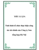 TIỂU LUẬN: Tình hình tổ chức thực hiện công tác tài chính của Công ty Sơn tổng hợp Hà Nội