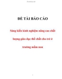 Đề tài báo cáo Sáng kiến kinh nghiệm nâng cao chất lượng giáo dục thể chất cho trẻ ở trường mầm non