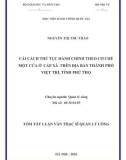 Tóm tắt Luận văn thạc sĩ Quản lý công: Cải cách thủ tục hành chính theo cơ chế một cửa ở cấp xã trên địa bàn thành phố Việt Trì, tỉnh Phú Thọ