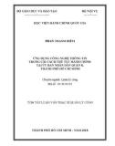 Tóm tắt Luận văn Thạc sĩ Quản lý công: Ứng dụng công nghệ thông tin trong cải cách thủ tục hành chính tại Ủy ban nhân dân Quận 8, Thành phố Hồ Chí Minh