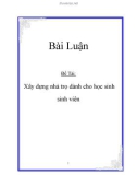 Bài Luận Đề Tài: Xây dựng nhà trọ dành cho học sinh sinh viên