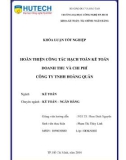 Khóa luận tốt nghiệp: Hoàn thiện công tác hạch toán kế toán doanh thu và chi phí tại Công ty luật TNHH Hoàng Quân