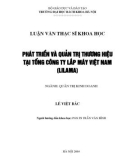 Luận văn Thạc sĩ Quản trị kinh doanh: Phát triển và quản trị thương hiệu tại tổng công ty lắp máy Việt Nam (Lilama)