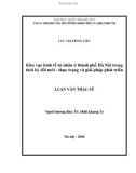 Luận văn Thạc sĩ Kinh tế: Khu vực kinh tế tư nhân ở thành phố Hà Nội trong thời kỳ đổi mới - Thực trạng và giải pháp phát triển