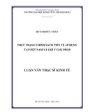 Luận văn Thạc sĩ Kinh tế: Thực trạng chính sách tiền tệ áp dụng tại Việt Nam và gợi ý giải pháp